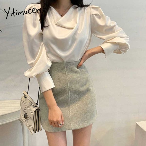yitimuceng satin blouse woman oversize office lady fashion long puff sleeve light green white pink shirt spring summer 210601
yitimuceng satin blouse woman oversize office lady fashion long puff sleeve light green white pink shirt spring summer 210601