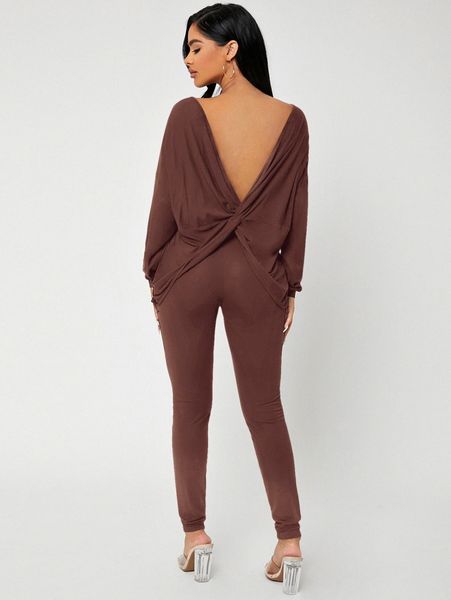 batwing sleeve twist back & leggings q6pn#, White
batwing sleeve twist back & leggings q6pn#, White