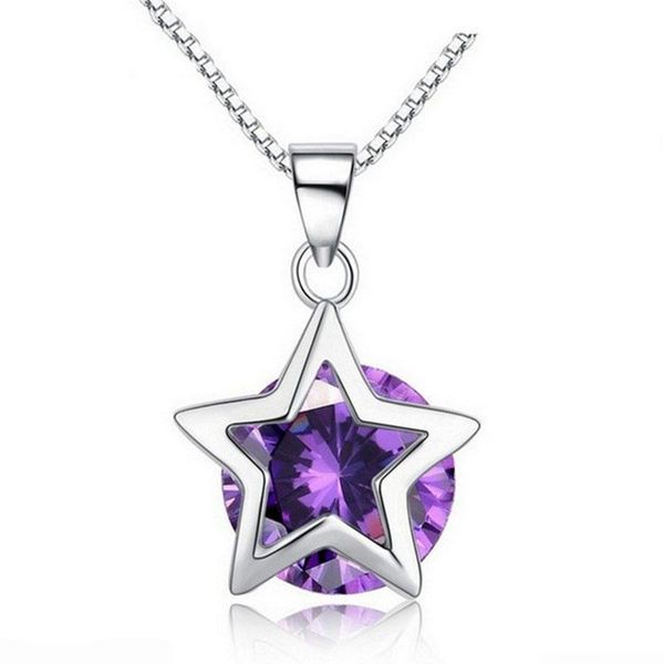 chains ihues fashion pentagram pendant women's necklace charm purple crystal clavicle chain gift jewelry wholesale, Silver
chains ihues fashion pentagram pendant women's necklace charm purple crystal clavicle chain gift jewelry wholesale, Silver