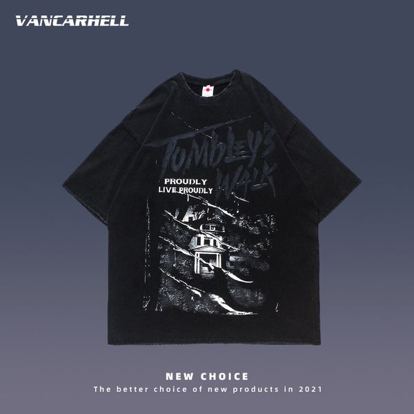 tee polo ins trendy old washed high street sub series dark wind couple short sleeve t-shirt men's summer top, White;black
tee polo ins trendy old washed high street sub series dark wind couple short sleeve t-shirt men's summer top, White;black
