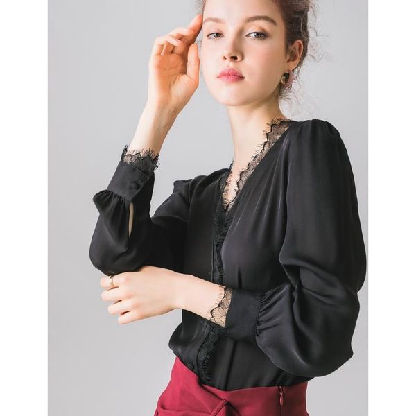 women's blouses & shirts pure silk satin lace women 95% mulberry long sleeve blouse l xl, White
women's blouses & shirts pure silk satin lace women 95% mulberry long sleeve blouse l xl, White