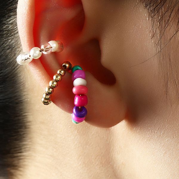 ez3199 fashion jewelry creative personality no hole ear clip color c-shaped rice bead earrings, Silver
ez3199 fashion jewelry creative personality no hole ear clip color c-shaped rice bead earrings, Silver