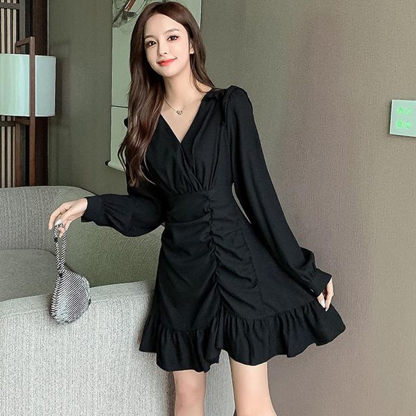 casual dresses arrival comfortable work style fresh solid trumpet dress temperamental ruffles slim mini mermaid, Black;gray
casual dresses arrival comfortable work style fresh solid trumpet dress temperamental ruffles slim mini mermaid, Black;gray