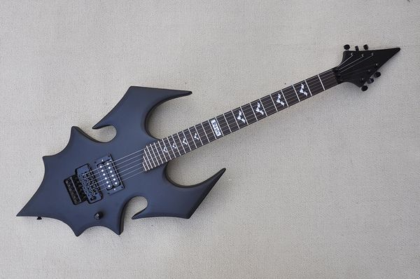 factory custom unusual shape matte black electric guitar with double rock bridge,black hardware,h pickup,rosewood fretboard,offer customized
factory custom unusual shape matte black electric guitar with double rock bridge,black hardware,h pickup,rosewood fretboard,offer customized