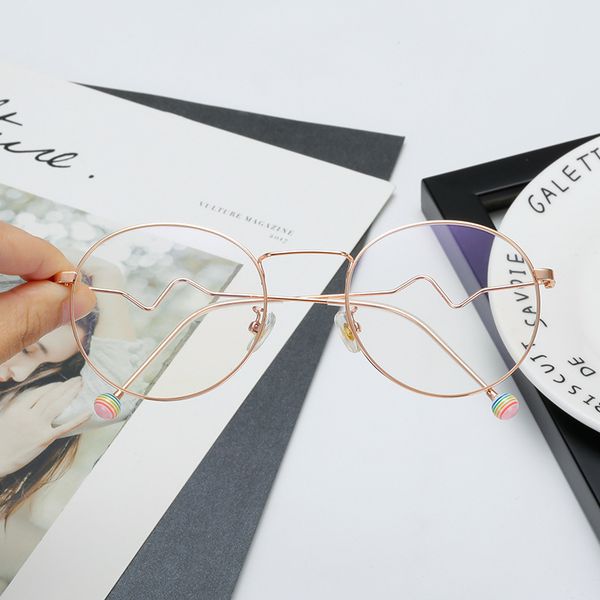 design glasses net red fashion eyeglass round metal frame myopia degree candy personality iqlz, White;black
design glasses net red fashion eyeglass round metal frame myopia degree candy personality iqlz, White;black