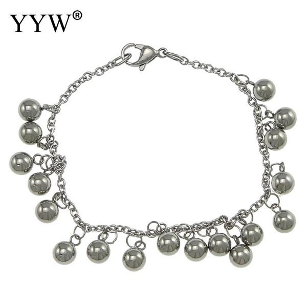 charm bracelets stainless steel jewelry bracelet silver color chain bangles with round ball for women fashion gifts, Golden;silver
charm bracelets stainless steel jewelry bracelet silver color chain bangles with round ball for women fashion gifts, Golden;silver