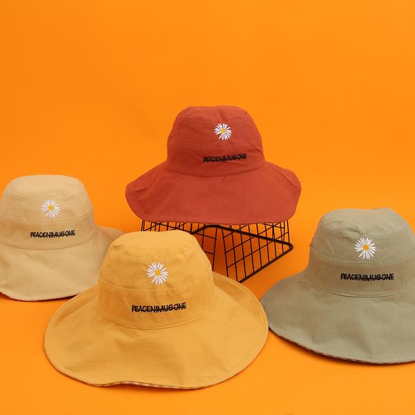 children's version new daisy embroidered fisherman's basin women's sunscreen hat in summer, Yellow
children's version new daisy embroidered fisherman's basin women's sunscreen hat in summer, Yellow