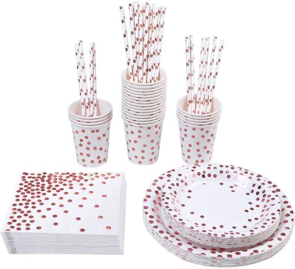 selling rose gold bronzing dot plate paper cup towel high-end party decoration
selling rose gold bronzing dot plate paper cup towel high-end party decoration