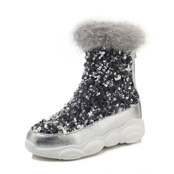 boots fashion womens glitter winter fur collar warm plush sequins silver snow women zip up soft platform ankle boot 33-46, Black
boots fashion womens glitter winter fur collar warm plush sequins silver snow women zip up soft platform ankle boot 33-46, Black