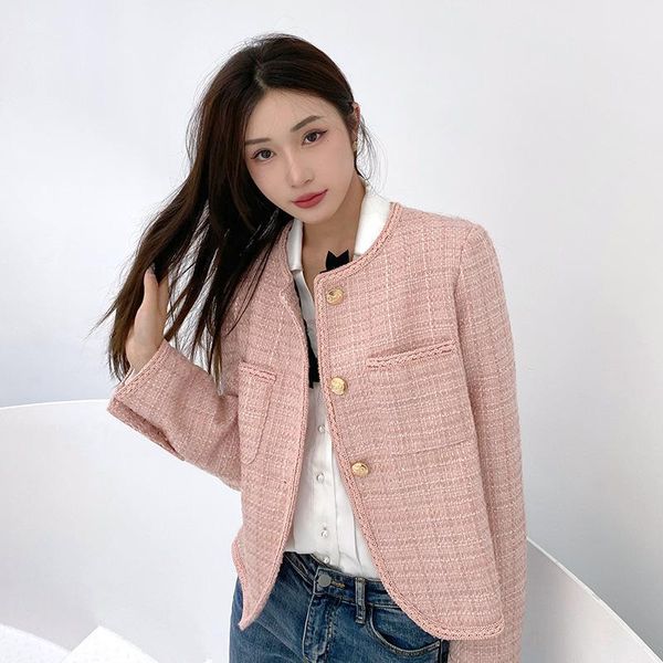 women's wool & blends xiaoxiang jacket 2021 autumn and winter all-match temperament elegant ladies short light ripe blouse, Black
women's wool & blends xiaoxiang jacket 2021 autumn and winter all-match temperament elegant ladies short light ripe blouse, Black