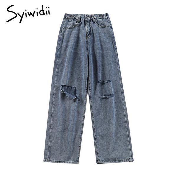 women's jeans syiwidii high waisted hole for women baggy pockets straight wide leg full length button 2021 demin pants blue
women's jeans syiwidii high waisted hole for women baggy pockets straight wide leg full length button 2021 demin pants blue