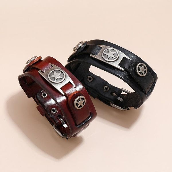 charm bracelets length 29cm bracelet leather pentagram punk style simple temperament multi layer men's, Golden;silver
charm bracelets length 29cm bracelet leather pentagram punk style simple temperament multi layer men's, Golden;silver
