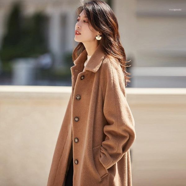women's wool & blends and 2021 autumn winter silk llama velvet type loose warm long coat female1, Black
women's wool & blends and 2021 autumn winter silk llama velvet type loose warm long coat female1, Black