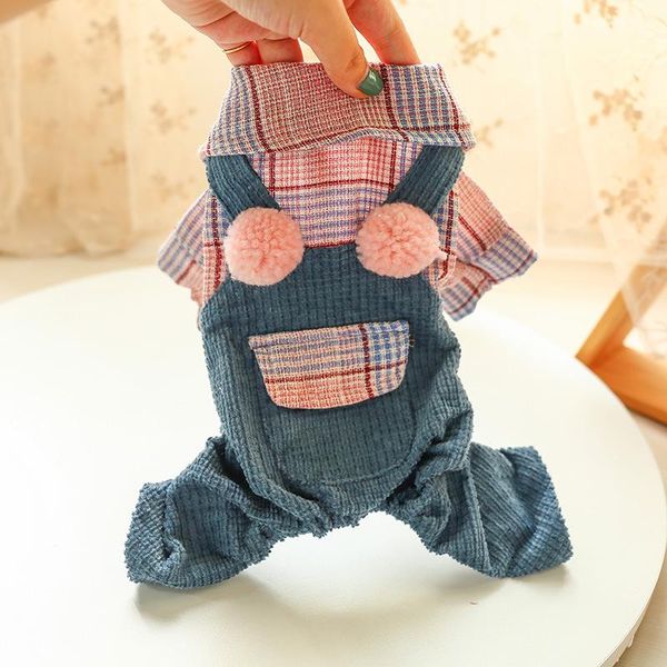 corduroy pants plaid jumpsuit for dogs cute small animal with plaid shirt autumn winter chihuahua shih tzu pugssuit pet clothing
corduroy pants plaid jumpsuit for dogs cute small animal with plaid shirt autumn winter chihuahua shih tzu pugssuit pet clothing
