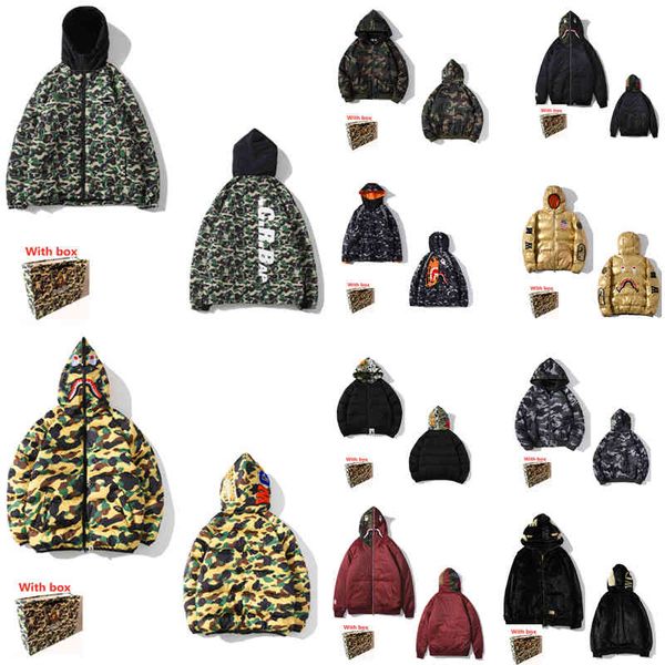 men hoodi men's down et cotton coat shark stitching casual reflective embroidery camouflage ladi hooded cardigan zipper tiger head 0102, Black
men hoodi men's down et cotton coat shark stitching casual reflective embroidery camouflage ladi hooded cardigan zipper tiger head 0102, Black