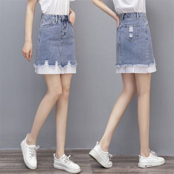 summer arrival high waist slim simple blue denim skirt plus size casual all-match women a-line short 210527, Black
summer arrival high waist slim simple blue denim skirt plus size casual all-match women a-line short 210527, Black