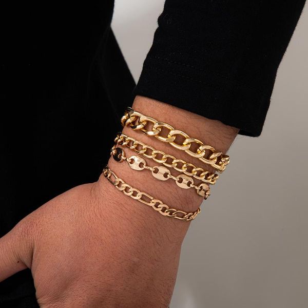 link, chain ingemark 4pcs/set goth cuban bracelets for women pulseras geometric couple bracelet jewelry 2021 trend grunge party gift, Black
link, chain ingemark 4pcs/set goth cuban bracelets for women pulseras geometric couple bracelet jewelry 2021 trend grunge party gift, Black