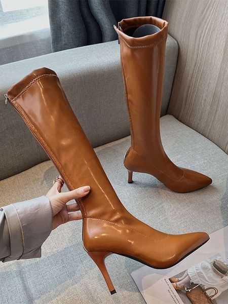 heeled women's korean version pointed thin heel side zipper no more than knee high tube boots children's 2020 new autumn and, White;red
heeled women's korean version pointed thin heel side zipper no more than knee high tube boots children's 2020 new autumn and, White;red