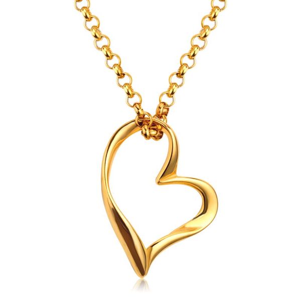 pendant necklaces stainless steel hollow heart necklace for women love clavicle chain gold/sliver color mirror polished, Silver
pendant necklaces stainless steel hollow heart necklace for women love clavicle chain gold/sliver color mirror polished, Silver