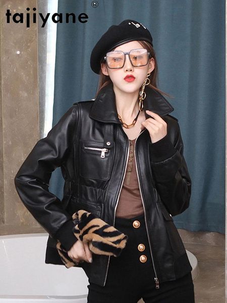 women's leather & faux jacket genuine women 100% sheepskin coat female casual jackets spring 2021 chaquetas para mujer pph4585, Black
women's leather & faux jacket genuine women 100% sheepskin coat female casual jackets spring 2021 chaquetas para mujer pph4585, Black