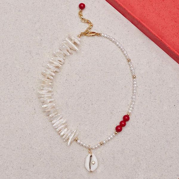 pendant necklaces 2021 fashion jewelry red beads adjustable freshwater baroque pearl necklace cubic zirconia cowrie shell women, Silver
pendant necklaces 2021 fashion jewelry red beads adjustable freshwater baroque pearl necklace cubic zirconia cowrie shell women, Silver