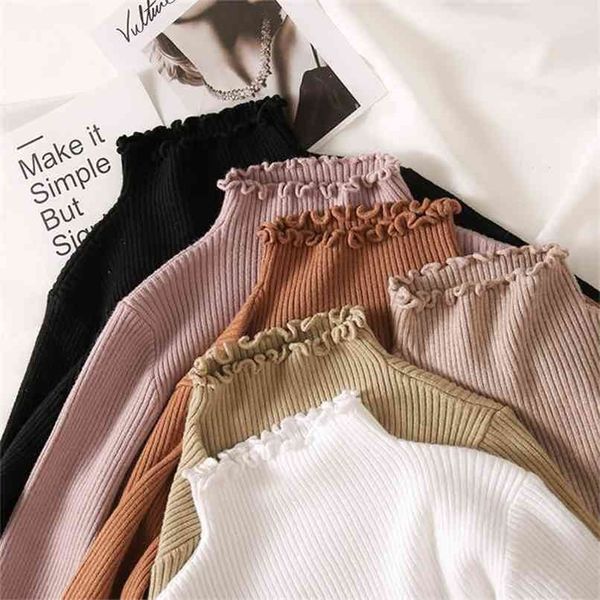 turtleneck ruched women sweater high elastic solid fall winter fashion slim knitted pullovers pink white 210914, White;black
turtleneck ruched women sweater high elastic solid fall winter fashion slim knitted pullovers pink white 210914, White;black