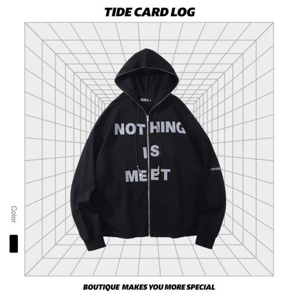 Autumn and winter new high street dark Gothic Hoodie cloth printed zipper cardigan tide brand thin coat, Black
Autumn and winter new high street dark Gothic Hoodie cloth printed zipper cardigan tide brand thin coat, Black