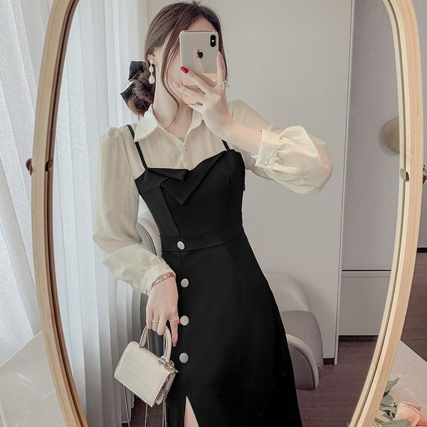 casual dresses coigarsam women dress autumn 2022 office lady full sleeve solid high waist v-neck robe vestidos, Black;gray
casual dresses coigarsam women dress autumn 2022 office lady full sleeve solid high waist v-neck robe vestidos, Black;gray