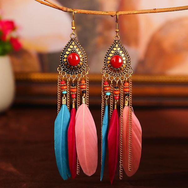 dangle & chandelier summer bohemia feather earrings for women vintage stone beads gold chain hippie beach jewelry boucle d'oreille, Silver
dangle & chandelier summer bohemia feather earrings for women vintage stone beads gold chain hippie beach jewelry boucle d'oreille, Silver