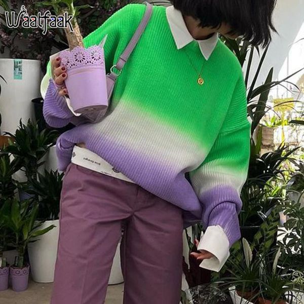 women's sweaters waatfaak neon y2k aesthetic sweater women crewneck knitted patchwork harajuku loose jumper long sleeve green streetwea, White;black
women's sweaters waatfaak neon y2k aesthetic sweater women crewneck knitted patchwork harajuku loose jumper long sleeve green streetwea, White;black