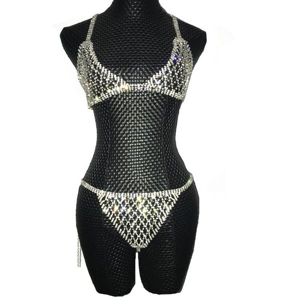 stage wear silver crystals chains bikini bra underwear birthday dance party two piece set female singer bling costume, Black;red
stage wear silver crystals chains bikini bra underwear birthday dance party two piece set female singer bling costume, Black;red