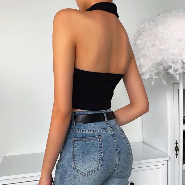 slim backless crop gothic women turn-down collar halter sleeveless solid color button short 2021 new top, White
slim backless crop gothic women turn-down collar halter sleeveless solid color button short 2021 new top, White