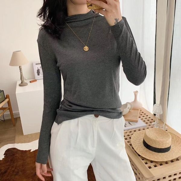 women's t-shirt women half turtleneck long sleeve modal t-shirts tees girls solid slim thin t shirts female summer spring, White
women's t-shirt women half turtleneck long sleeve modal t-shirts tees girls solid slim thin t shirts female summer spring, White