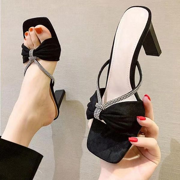 sandals 2021 butterfly rhinestone crystal women slippers mules v sharp chunky high heel shoes slip on square toe dress summer, Black
sandals 2021 butterfly rhinestone crystal women slippers mules v sharp chunky high heel shoes slip on square toe dress summer, Black
