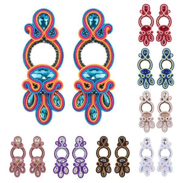 dangle & chandelier soutache drop earrings handmade ethnic boho accessories women's large earring colorful crystal sutasz jewelry gift, Silver
dangle & chandelier soutache drop earrings handmade ethnic boho accessories women's large earring colorful crystal sutasz jewelry gift, Silver