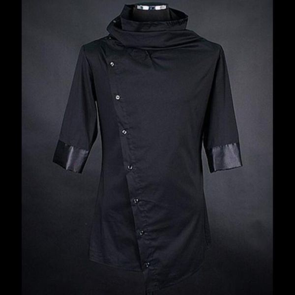 men's casual shirts men personality asymmetric design black nightclub stage costume mens japanese style blusas slim fit clothes streetw, White;black
men's casual shirts men personality asymmetric design black nightclub stage costume mens japanese style blusas slim fit clothes streetw, White;black