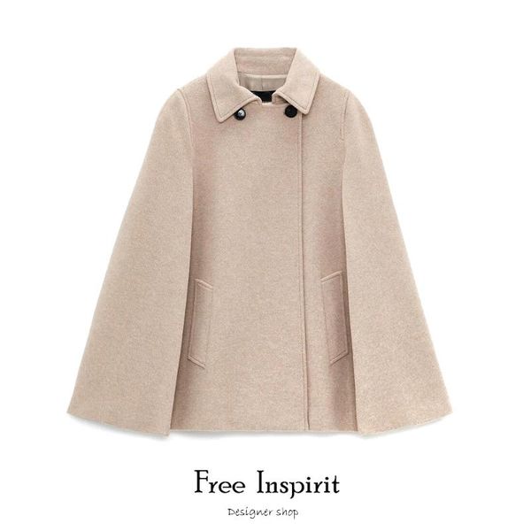 women's wool & blends 2021 inspirit arrival single breasted female cloak vintage batwing sleeve coat, Black
women's wool & blends 2021 inspirit arrival single breasted female cloak vintage batwing sleeve coat, Black