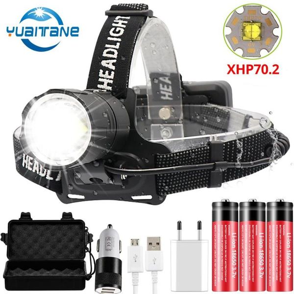 most powerfull led headlamp xhp70.2 usb rechargeable headlight fishing camping zoom torch use 3*18650 batteries
most powerfull led headlamp xhp70.2 usb rechargeable headlight fishing camping zoom torch use 3*18650 batteries
