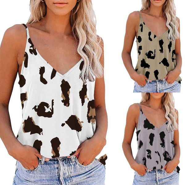 women's t-shirt summer 2021 ladies shirt leopard print casual loose v-neck sleeveless vest wear #g, White
women's t-shirt summer 2021 ladies shirt leopard print casual loose v-neck sleeveless vest wear #g, White