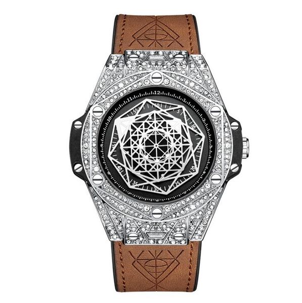 casual fashion men's wrist watch quartz 42mm dial 30m waterproof full diamond layds sports silver case brown leather rubber strap on381, Slivery;brown
casual fashion men's wrist watch quartz 42mm dial 30m waterproof full diamond layds sports silver case brown leather rubber strap on381, Slivery;brown