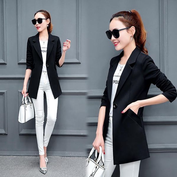 women's suits & blazers female suit in the spring and autumn long dresses. all-match women jacket size slim tide, White;black
women's suits & blazers female suit in the spring and autumn long dresses. all-match women jacket size slim tide, White;black