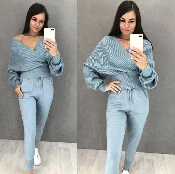 two piece dress autumn winter 2021 women tracksuit solid v-neck cross sweatshirt set 2 knit pants suit, White
two piece dress autumn winter 2021 women tracksuit solid v-neck cross sweatshirt set 2 knit pants suit, White