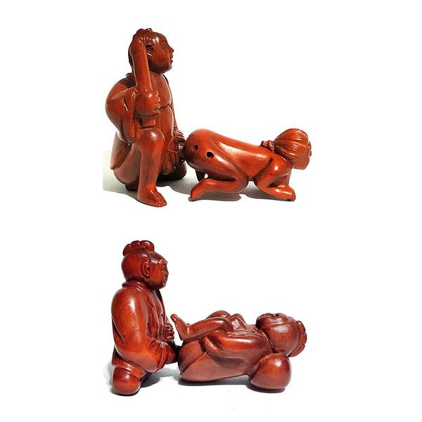 decorative objects & figurines q4269/1 - 2" hand carved japanese boxwood netsuke : oriental couple
decorative objects & figurines q4269/1 - 2" hand carved japanese boxwood netsuke : oriental couple