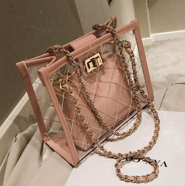 cross body transparent jelly big bag 2021 fashion pvc women's designer handbag capacity chain shoulder messenger bags
cross body transparent jelly big bag 2021 fashion pvc women's designer handbag capacity chain shoulder messenger bags