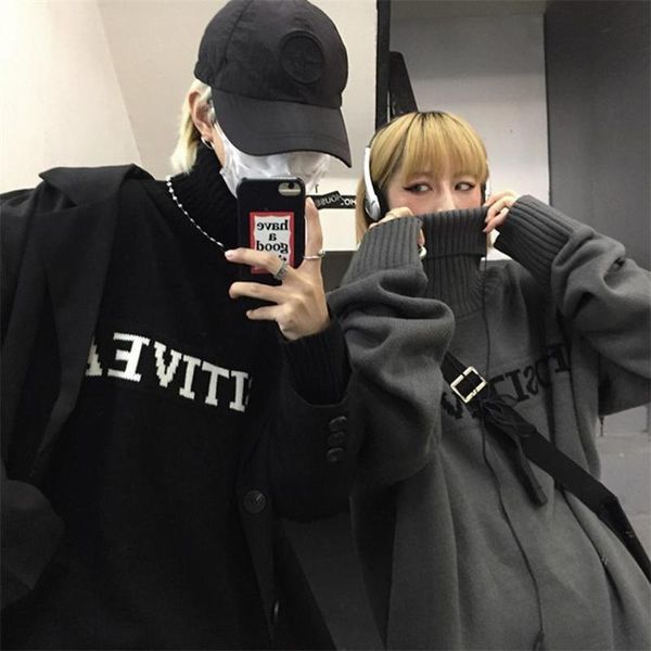 men's sweaters men turtlenecks letters 2021 winter harajuku pullovers male korean style high neck casual men/women unisex, White;black
men's sweaters men turtlenecks letters 2021 winter harajuku pullovers male korean style high neck casual men/women unisex, White;black