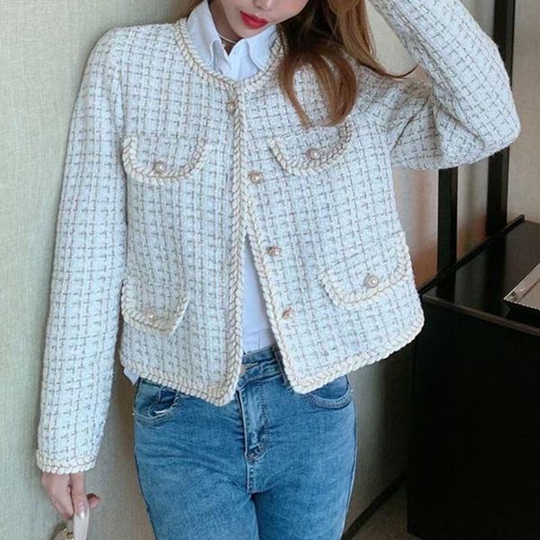 women's jackets runway women tweed jacket 2021 autumn office ladies single breasted buttons plaid coat, Black;brown
women's jackets runway women tweed jacket 2021 autumn office ladies single breasted buttons plaid coat, Black;brown