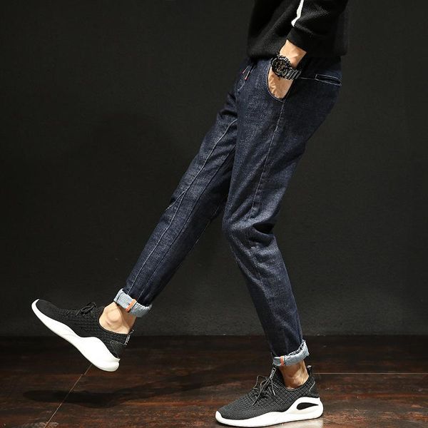 men's jeans big boys comfort elastic waist denim harem pants spring mens casual full length students streetwear hip hop loose, Blue
men's jeans big boys comfort elastic waist denim harem pants spring mens casual full length students streetwear hip hop loose, Blue