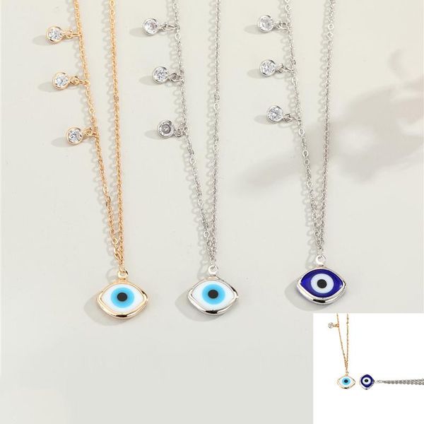 chains evil eyes zircon necklaces for women's vintage punk turkish blue eye two pointed clavicle chain jewelry accessories trend, Silver
chains evil eyes zircon necklaces for women's vintage punk turkish blue eye two pointed clavicle chain jewelry accessories trend, Silver