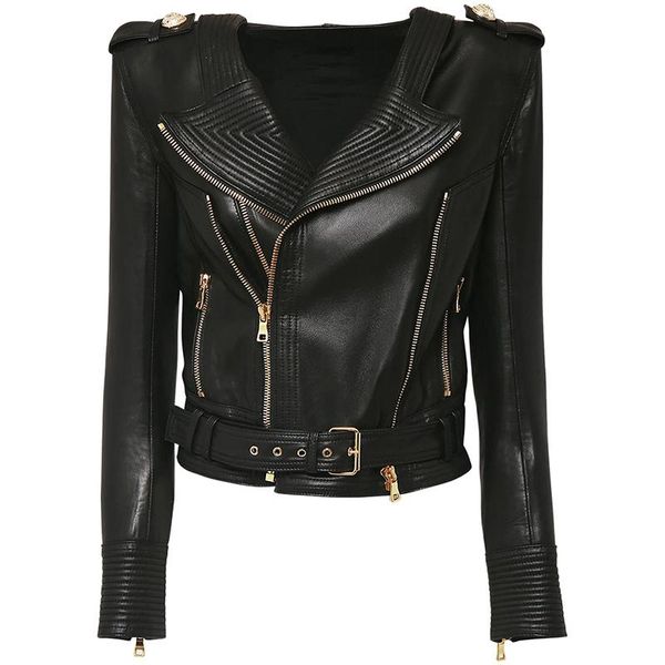 women's leather & faux 2021 est designer jacket lion buttons synthetic motorcycle, Black
women's leather & faux 2021 est designer jacket lion buttons synthetic motorcycle, Black