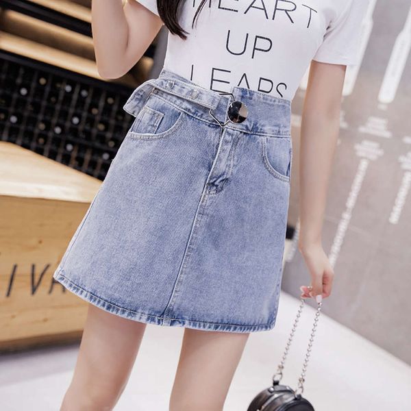 hip hop women's 2021 spring and summer new high waist denim a-line design sense anti light student hip skirt k, Blue
hip hop women's 2021 spring and summer new high waist denim a-line design sense anti light student hip skirt k, Blue